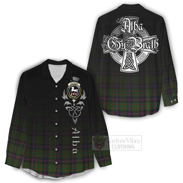 Cochrane Tartan Women's Casual Shirt Featuring Alba Gu Brath Family Crest Celtic Inspired