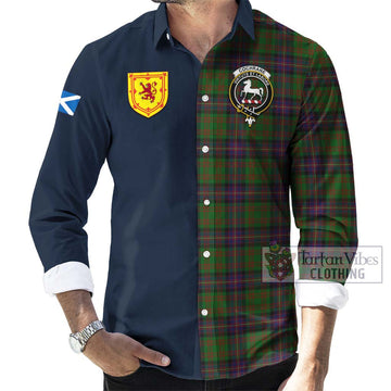 Cochrane Tartan Long Sleeve Button Shirt Alba with Scottish Lion Royal Arm Half Style