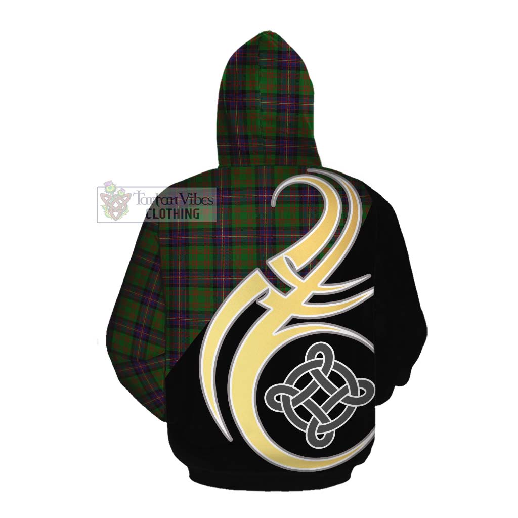 Tartan Vibes Clothing Cochrane Tartan Cotton Hoodie with Family Crest and Celtic Symbol Style