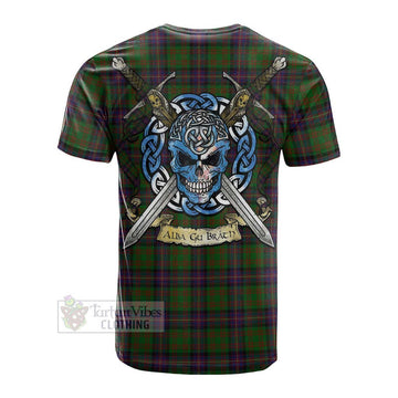 Cochrane Tartan Cotton T-shirt with Family Crest Celtic Skull Style