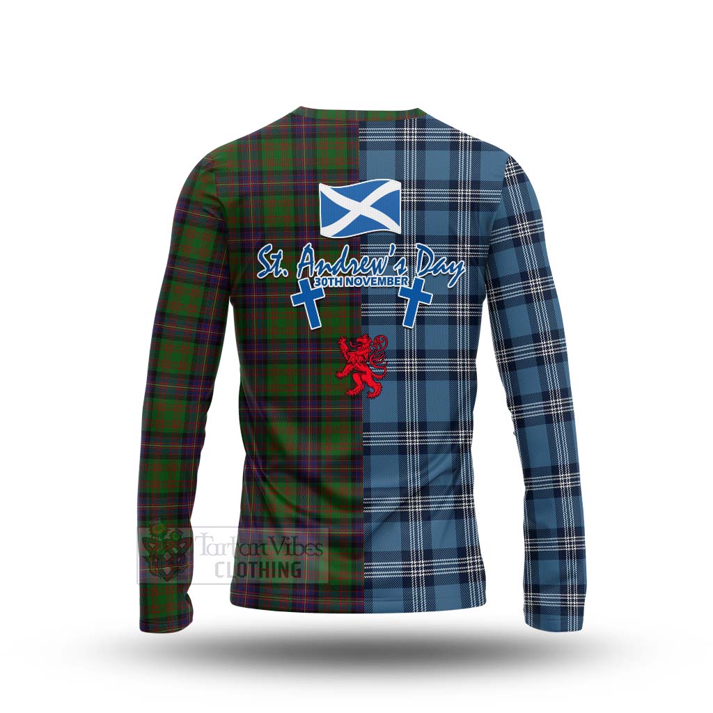 Tartan Vibes Clothing Cochrane Tartan Long Sleeve T-Shirt Happy St. Andrew's Day Half Tartan Style