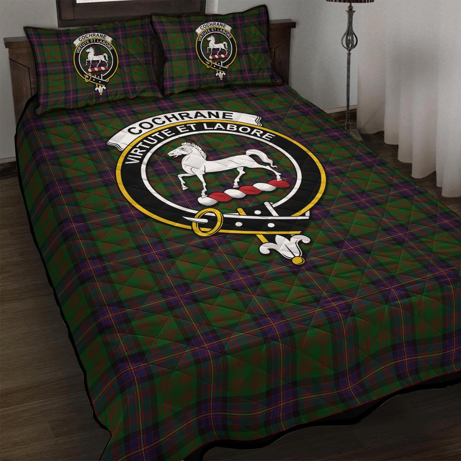 Cochrane Tartan Quilt Bed Set with Family Crest - Tartan Vibes Clothing