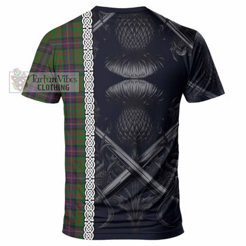 Cochrane Tartan T-Shirt with Family Crest Cross Sword Thistle Celtic Vibes