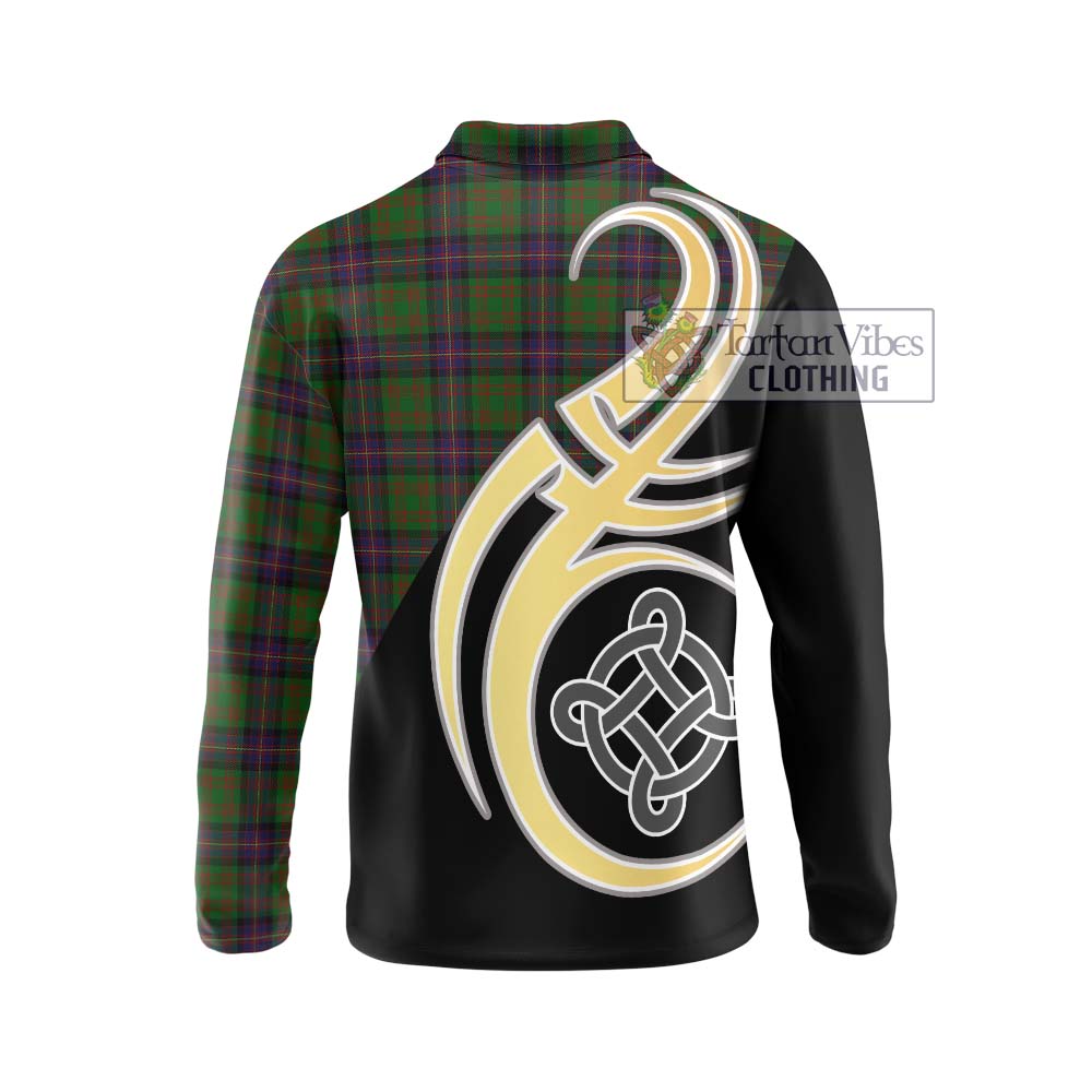 Cochrane Tartan Long Sleeve Polo Shirt with Family Crest and Celtic Symbol Style - Tartan Vibes Clothing