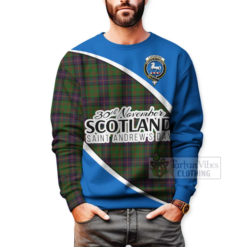 Tartan Vibes Clothing Cochrane Family Crest Tartan Sweatshirt Celebrate Saint Andrew's Day in Style