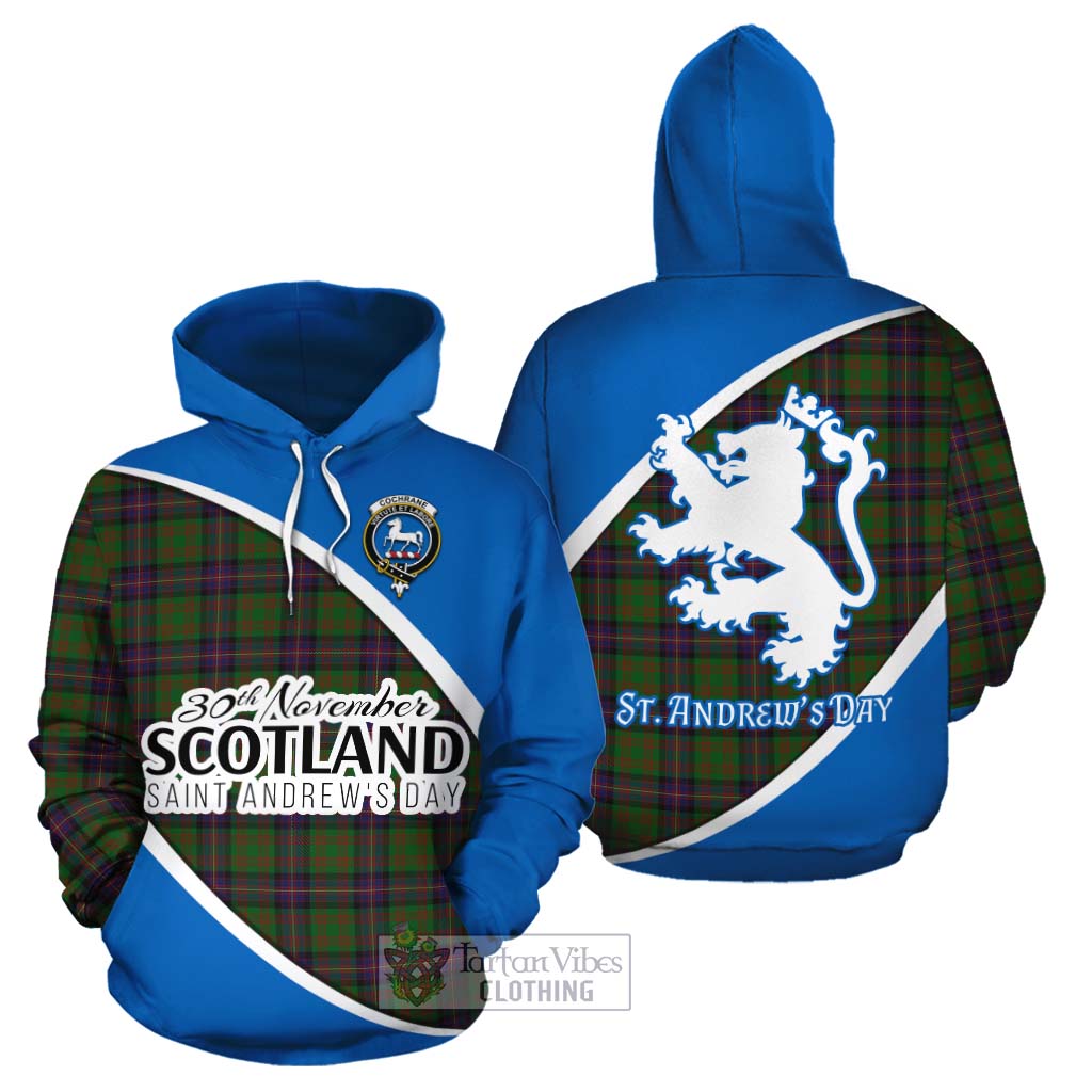 Tartan Vibes Clothing Cochrane Family Crest Tartan Cotton Hoodie Celebrate Saint Andrew's Day in Style