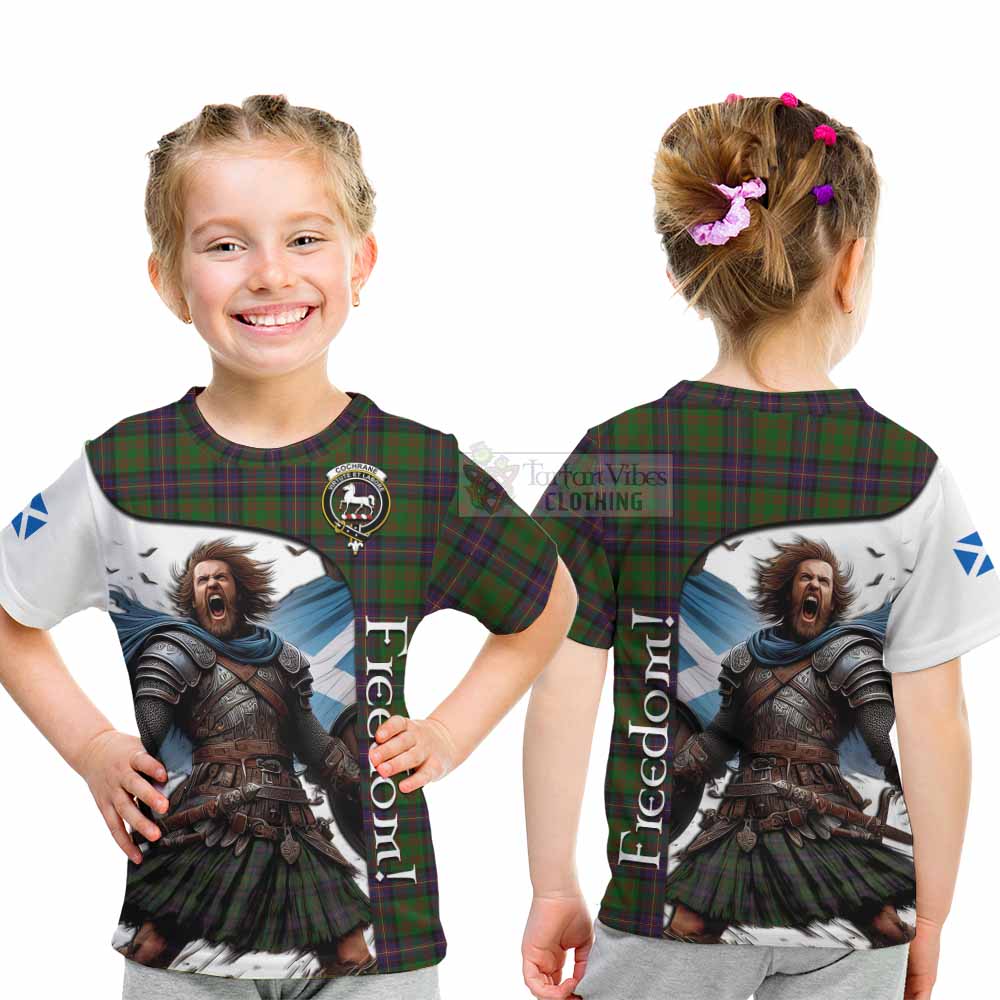 Tartan Vibes Clothing Cochrane Crest Tartan Kid T-Shirt Inspired by the Freedom of Scottish Warrior