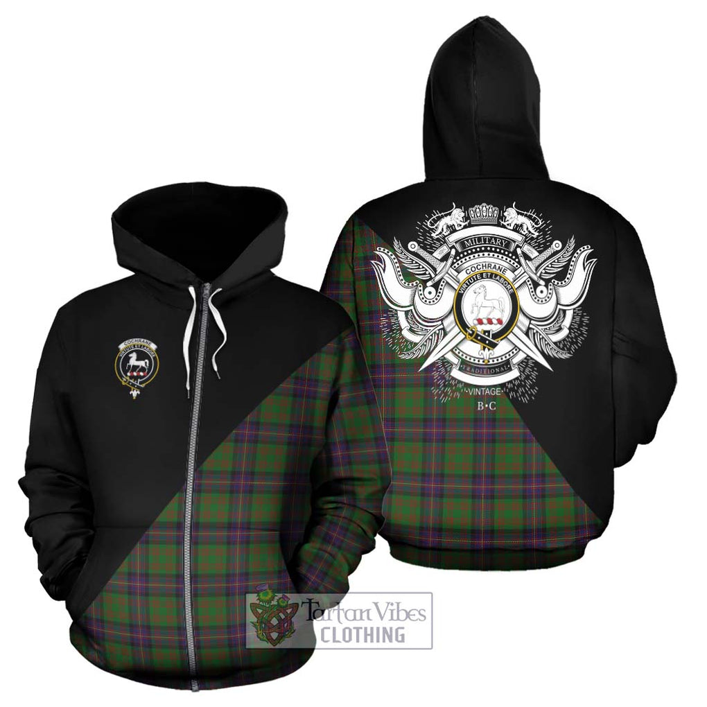 Cochrane Tartan Hoodie with Family Crest and Military Logo Style - Tartanvibesclothing Shop