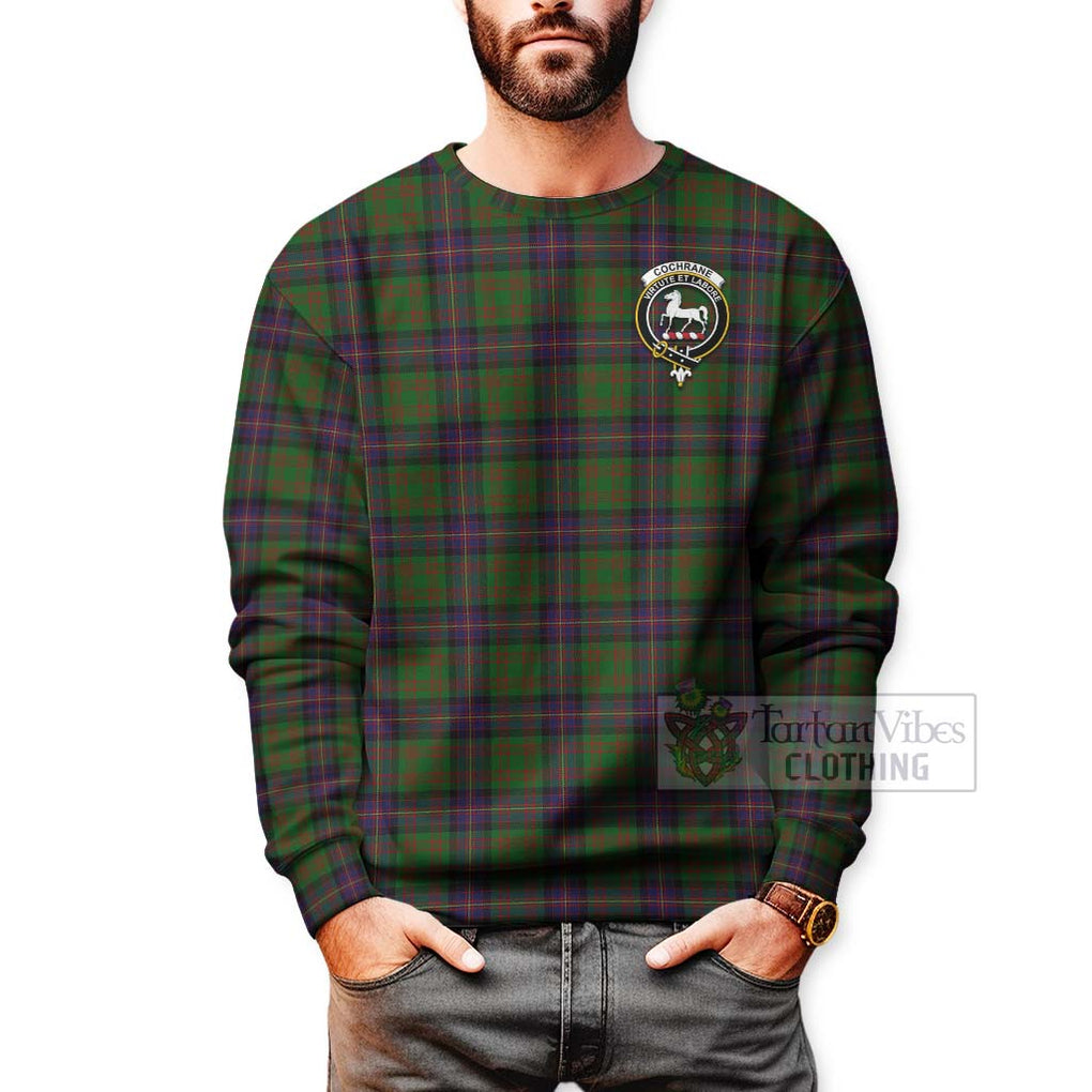 Tartan Vibes Clothing Cochrane Tartan Sweatshirt with Family Crest Celtic Skull Style