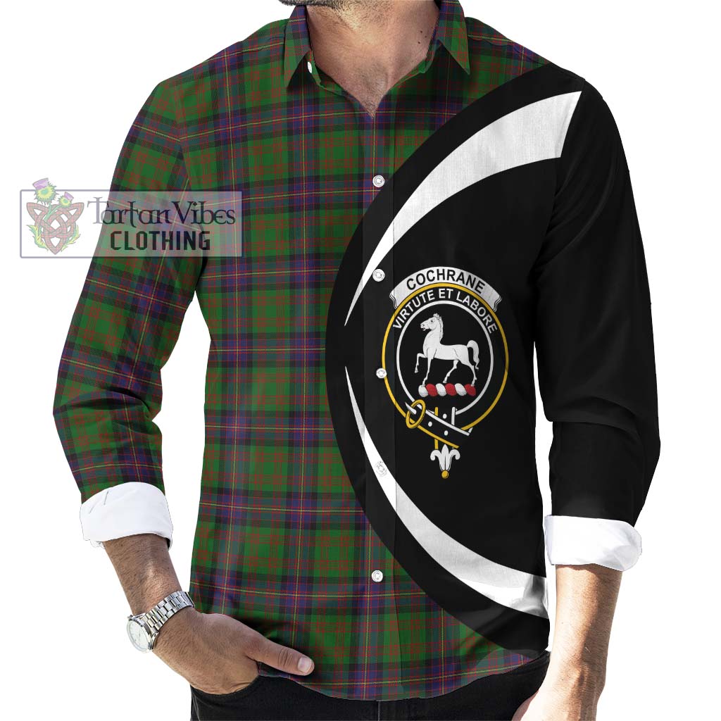 Tartan Vibes Clothing Cochrane Tartan Long Sleeve Button Up with Family Crest Circle Style