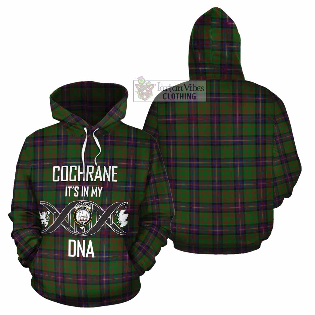 Tartan Vibes Clothing Cochrane Tartan Cotton Hoodie with Family Crest DNA In Me Style