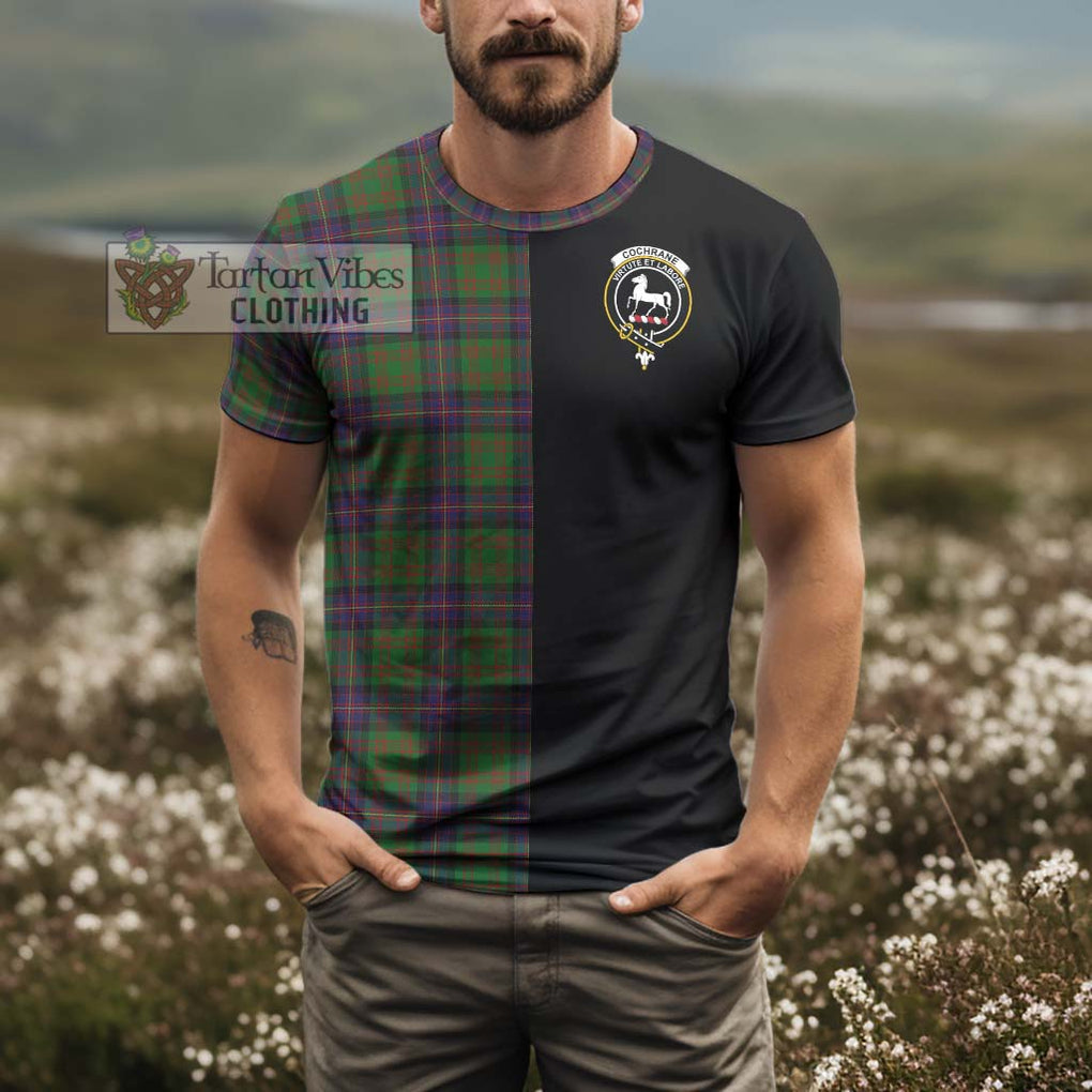 Cochrane Tartan T-Shirt with Family Crest and Half Of Me Style - Tartanvibesclothing Shop