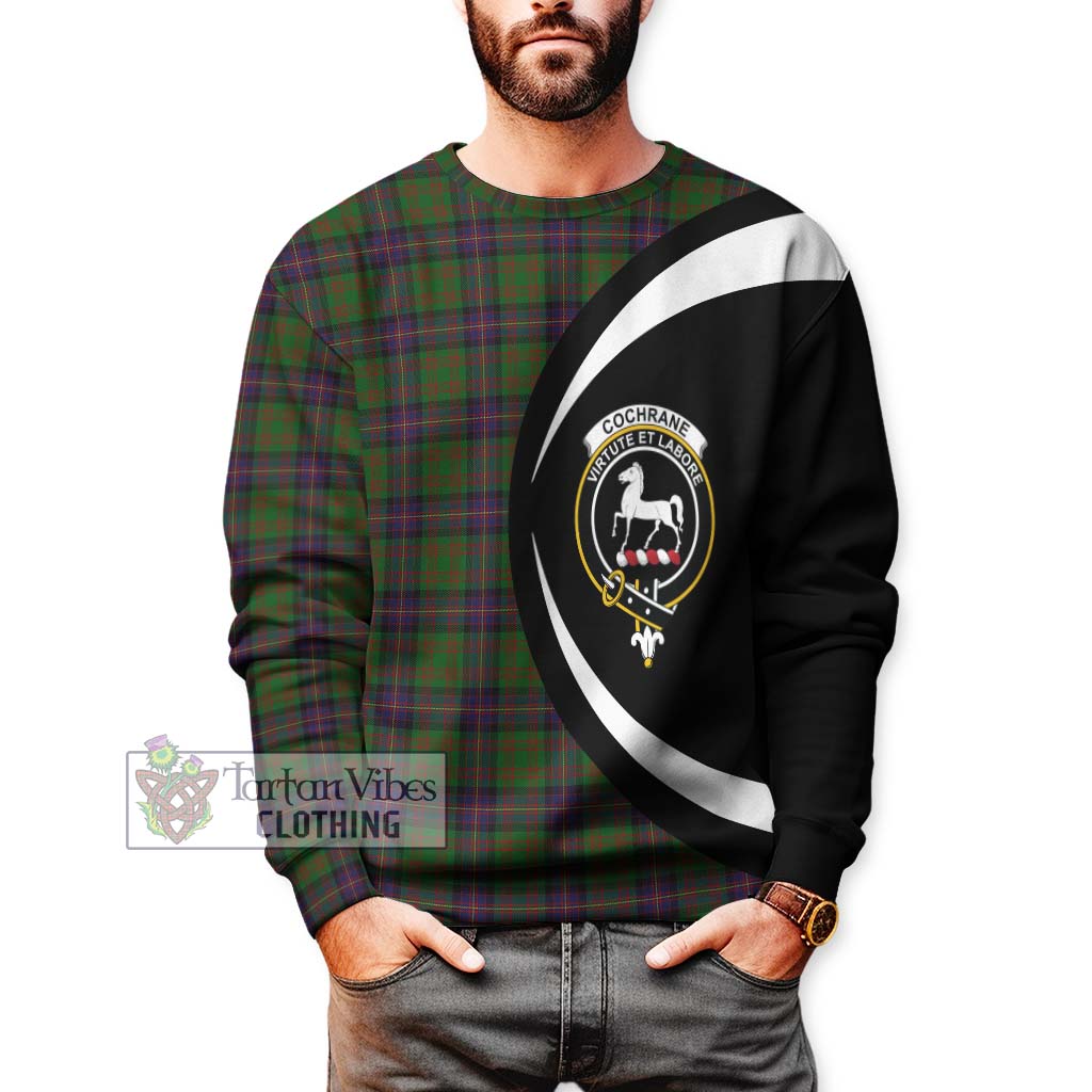 Cochrane Tartan Sweatshirt with Family Crest Circle Style - Tartan Vibes Clothing