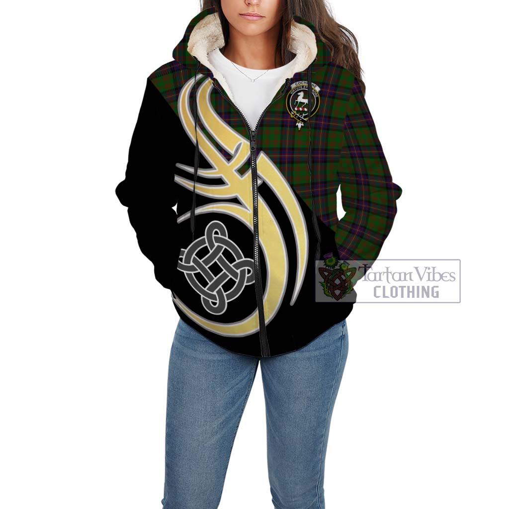 Cochrane Tartan Sherpa Hoodie with Family Crest and Celtic Symbol Style Unisex - Tartan Vibes Clothing