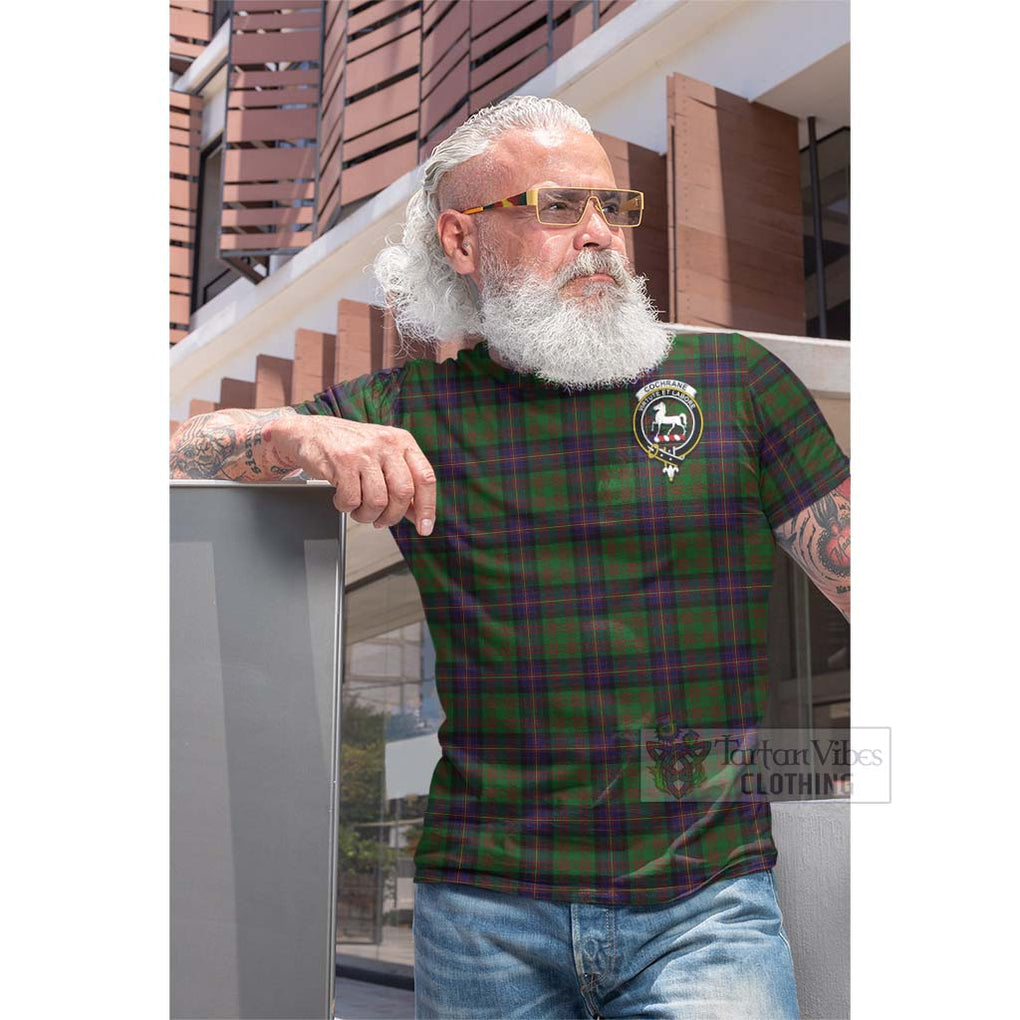 Tartan Vibes Clothing Cochrane Tartan Cotton T-shirt with Family Crest Celtic Skull Style