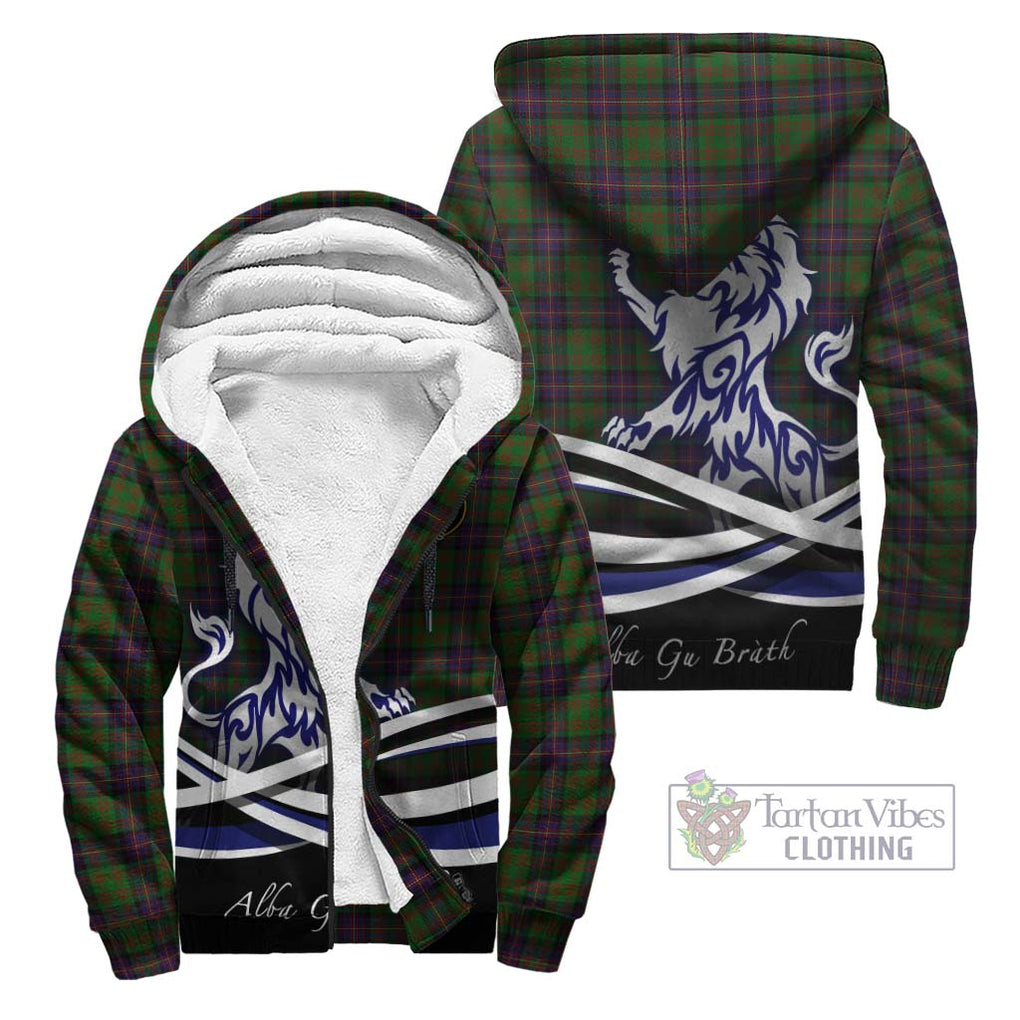 Cochrane Tartan Sherpa Hoodie with Alba Gu Brath Regal Lion Emblem Unisex - Tartanvibesclothing Shop