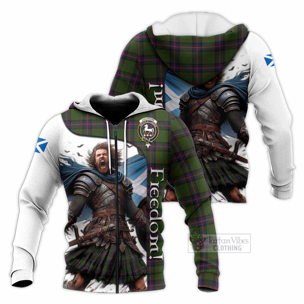 Tartan Vibes Clothing Cochrane Crest Tartan Knitted Hoodie Inspired by the Freedom of Scottish Warrior