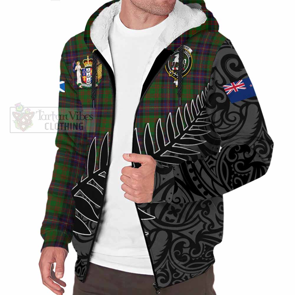 Tartan Vibes Clothing Cochrane Crest Tartan Sherpa Hoodie with New Zealand Silver Fern Half Style