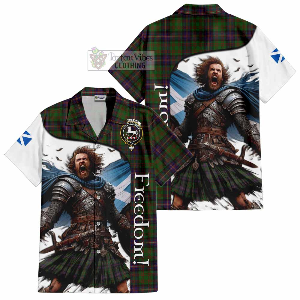 Tartan Vibes Clothing Cochrane Crest Tartan Short Sleeve Button Shirt Inspired by the Freedom of Scottish Warrior