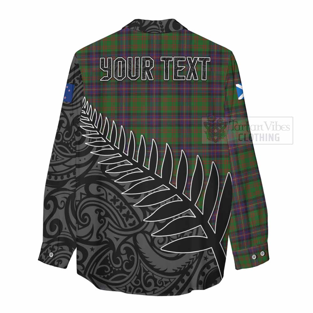 Tartan Vibes Clothing Cochrane Crest Tartan Women's Casual Shirt with New Zealand Silver Fern Half Style