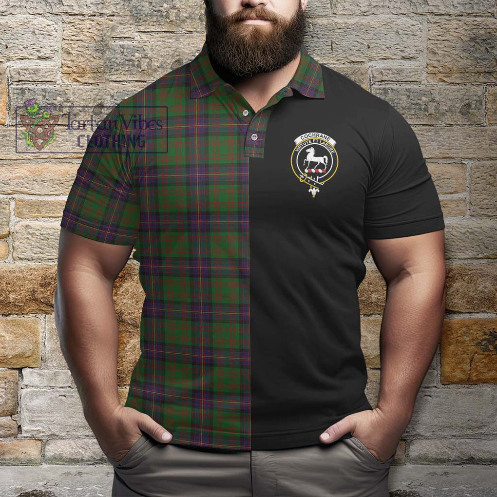 Cochrane Tartan Polo Shirt with Family Crest and Half Of Me Style - Tartanvibesclothing Shop