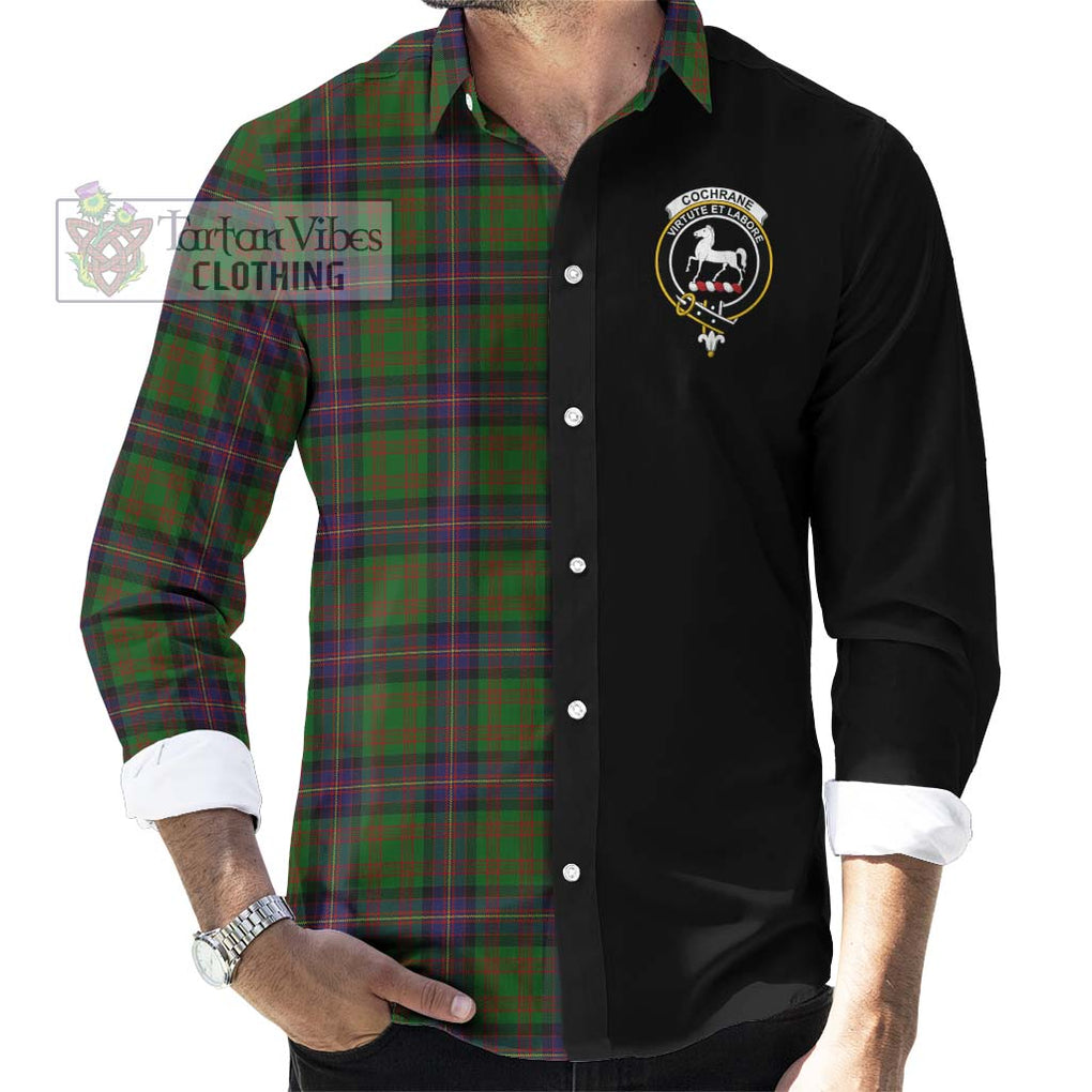 Cochrane Tartan Long Sleeve Button Shirt with Family Crest and Half Of Me Style - Tartanvibesclothing Shop