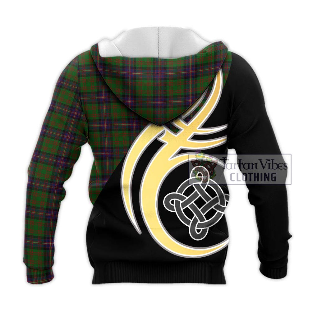 Cochrane Tartan Knitted Hoodie with Family Crest and Celtic Symbol Style - Tartan Vibes Clothing