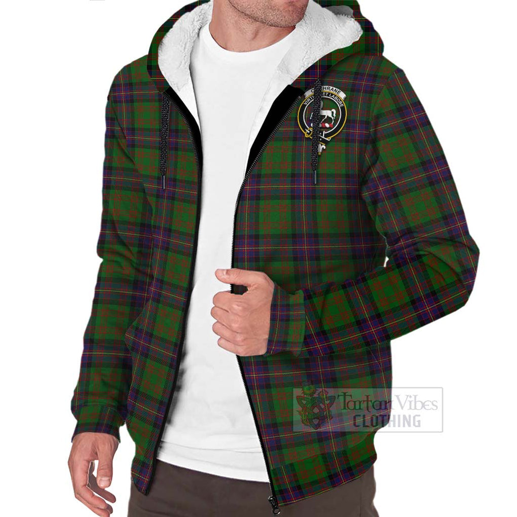 Tartan Vibes Clothing Cochrane Tartan Sherpa Hoodie with Family Crest Celtic Skull Style