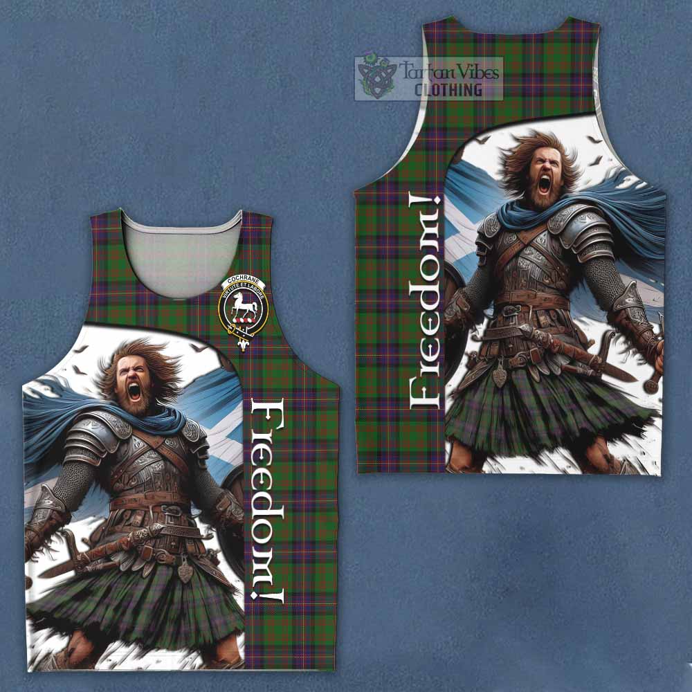 Tartan Vibes Clothing Cochrane Crest Tartan Men's Tank Top Inspired by the Freedom of Scottish Warrior