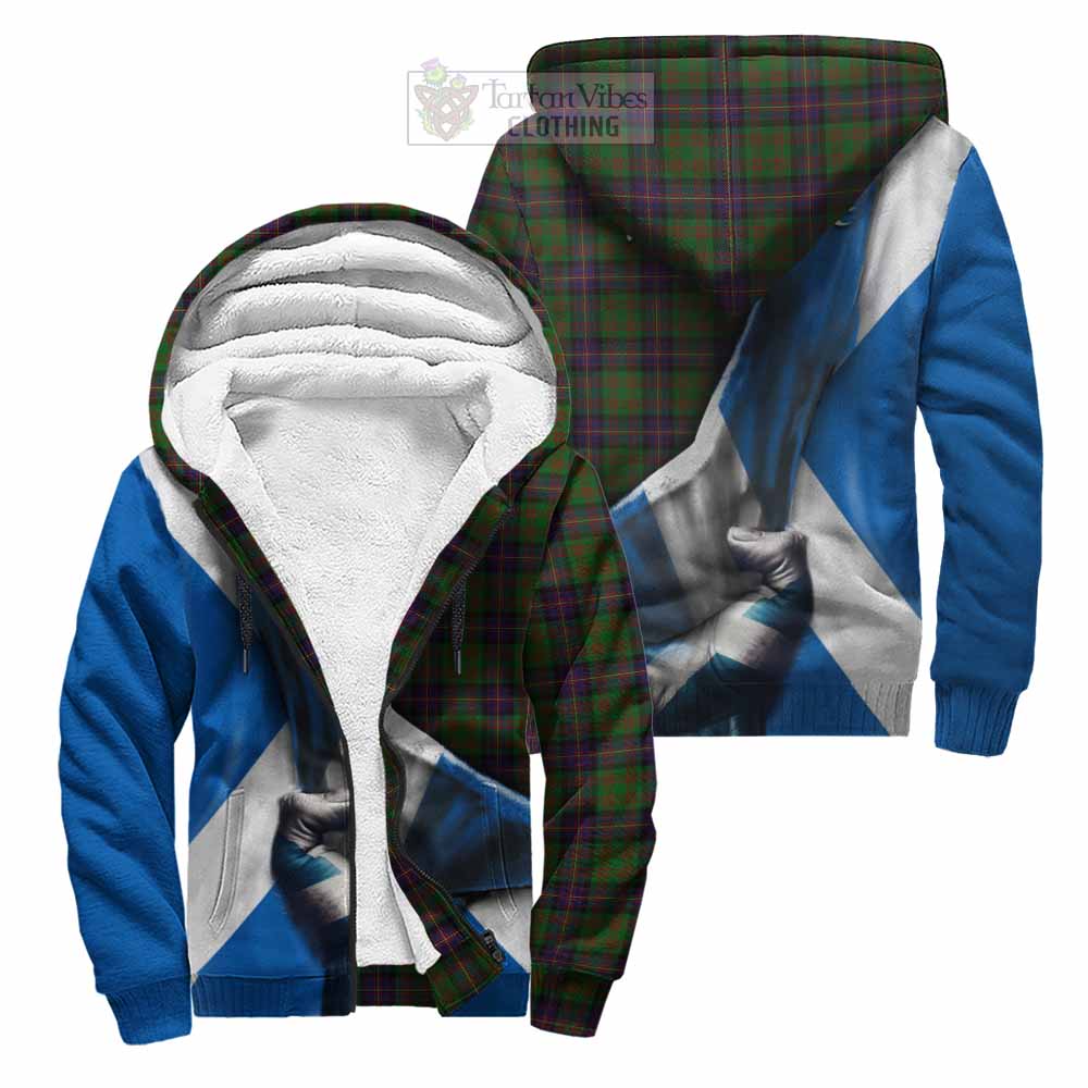 Tartan Vibes Clothing Cochrane Tartan Sherpa Hoodie with Family Crest Scotland Patriotic Style