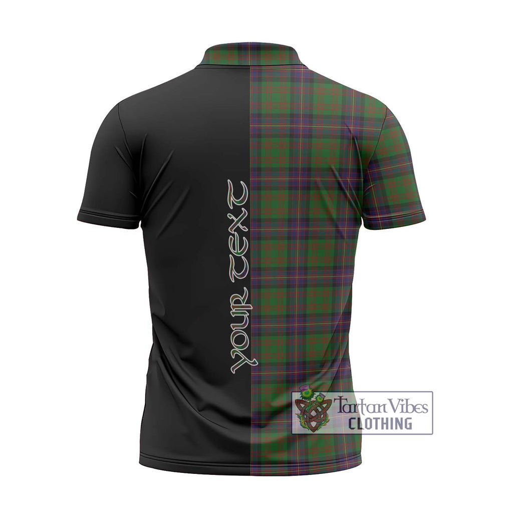 Cochrane Tartan Zipper Polo Shirt with Family Crest and Half Of Me Style - Tartanvibesclothing Shop