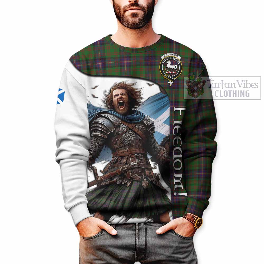 Tartan Vibes Clothing Cochrane Crest Tartan Sweatshirt Inspired by the Freedom of Scottish Warrior