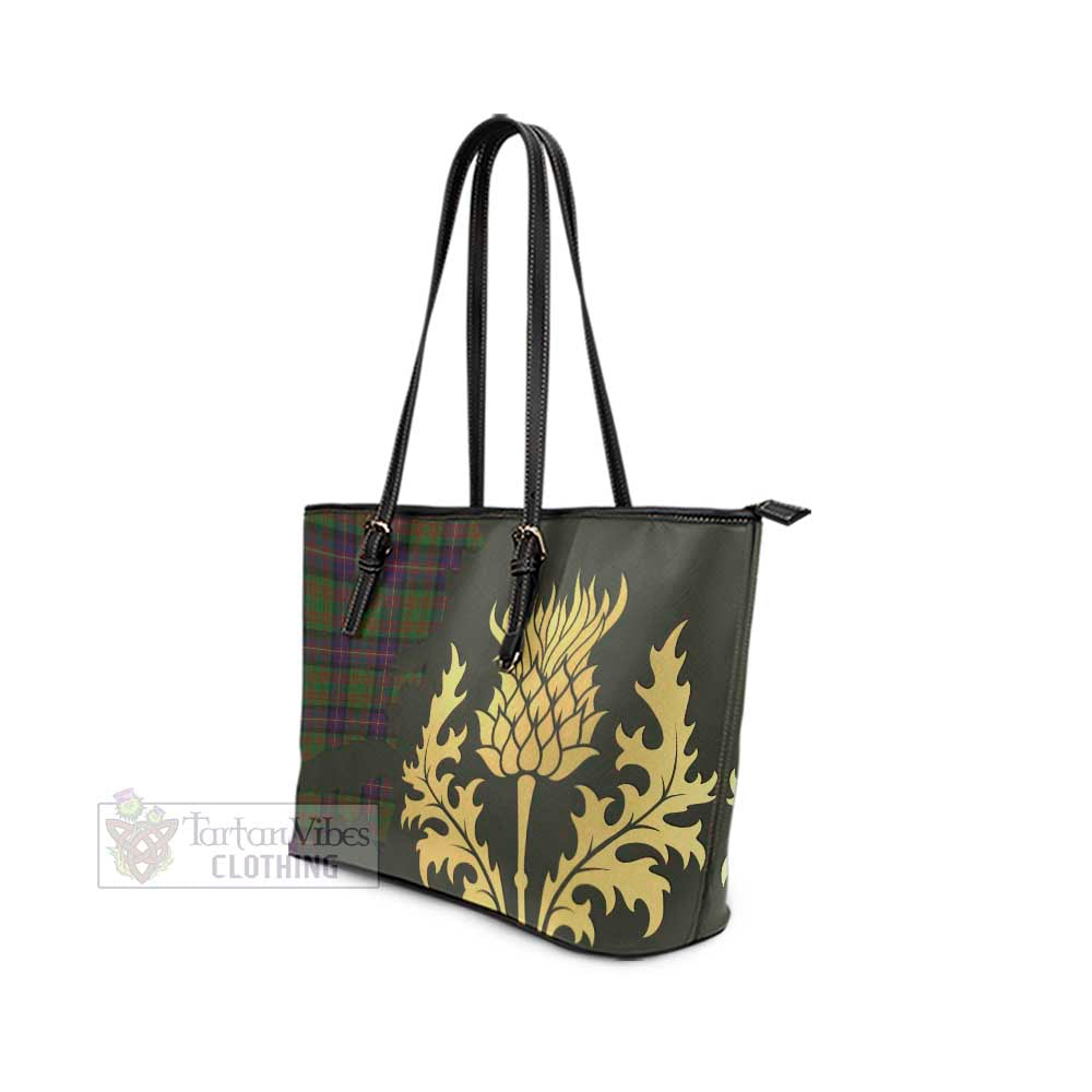 Cochrane Tartan Leather Tote Bag Gold Thistle Style - Tartan Vibes Clothing