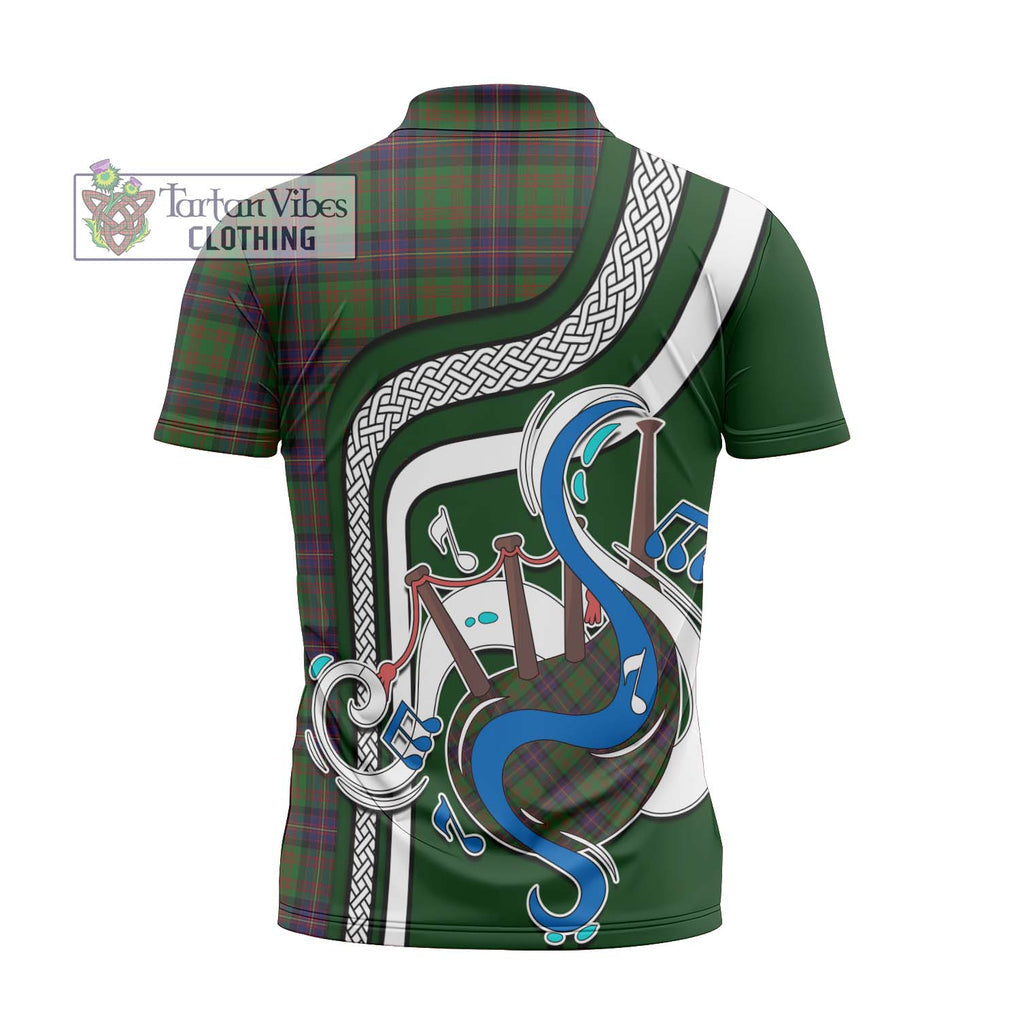 Cochrane Tartan Zipper Polo Shirt with Epic Bagpipe Style - Tartanvibesclothing Shop