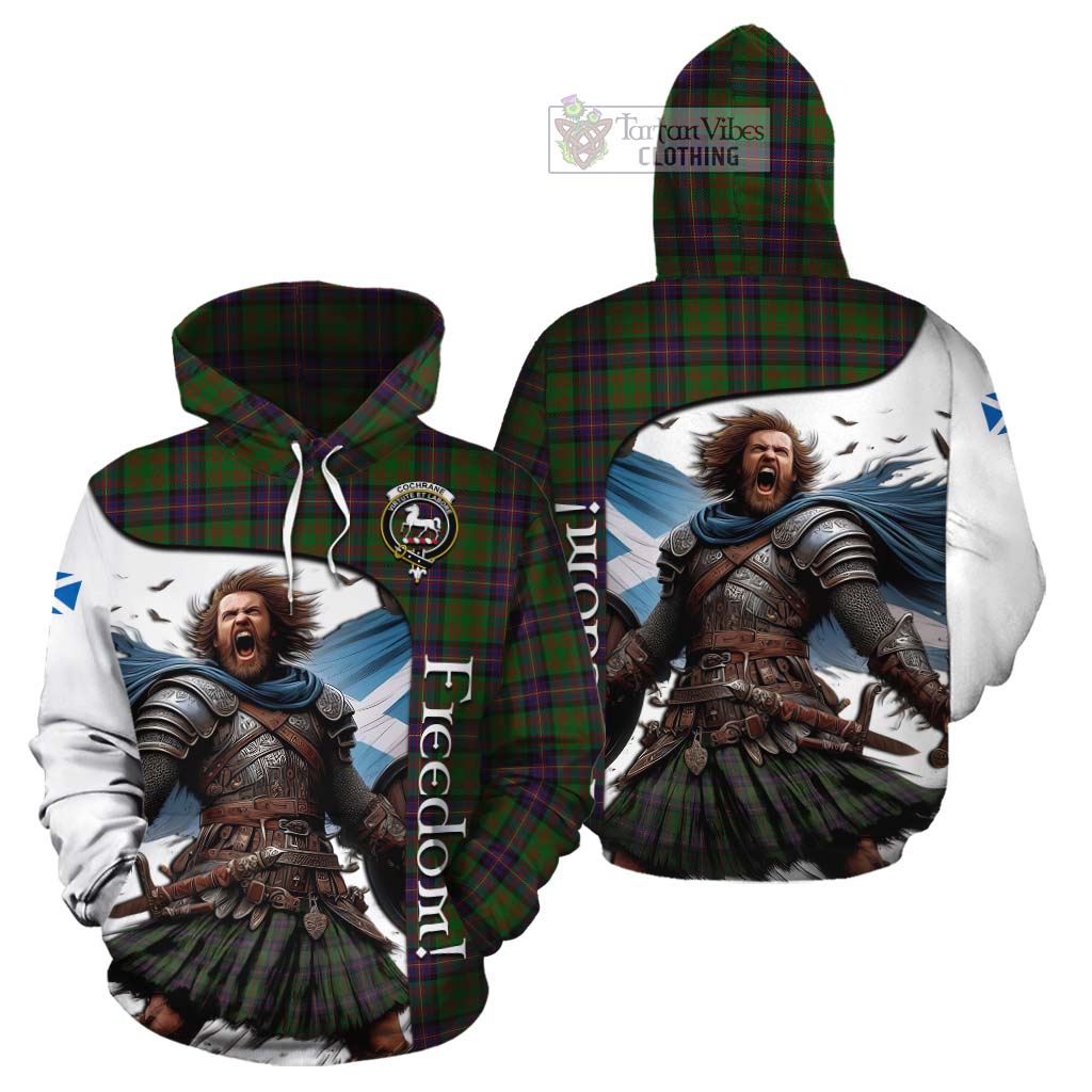 Tartan Vibes Clothing Cochrane Crest Tartan Cotton Hoodie Inspired by the Freedom of Scottish Warrior