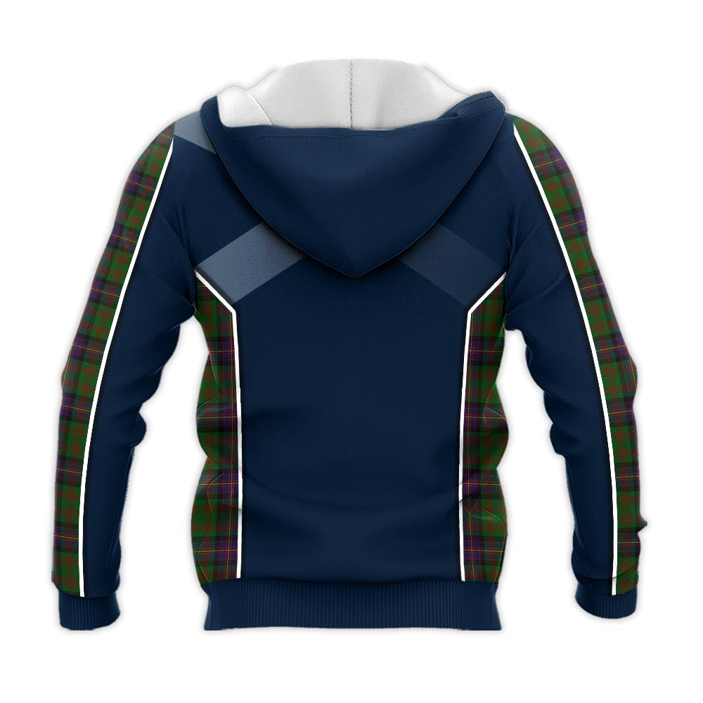 Tartan Vibes Clothing Cochrane Tartan Knitted Hoodie with Family Crest and Scottish Thistle Vibes Sport Style