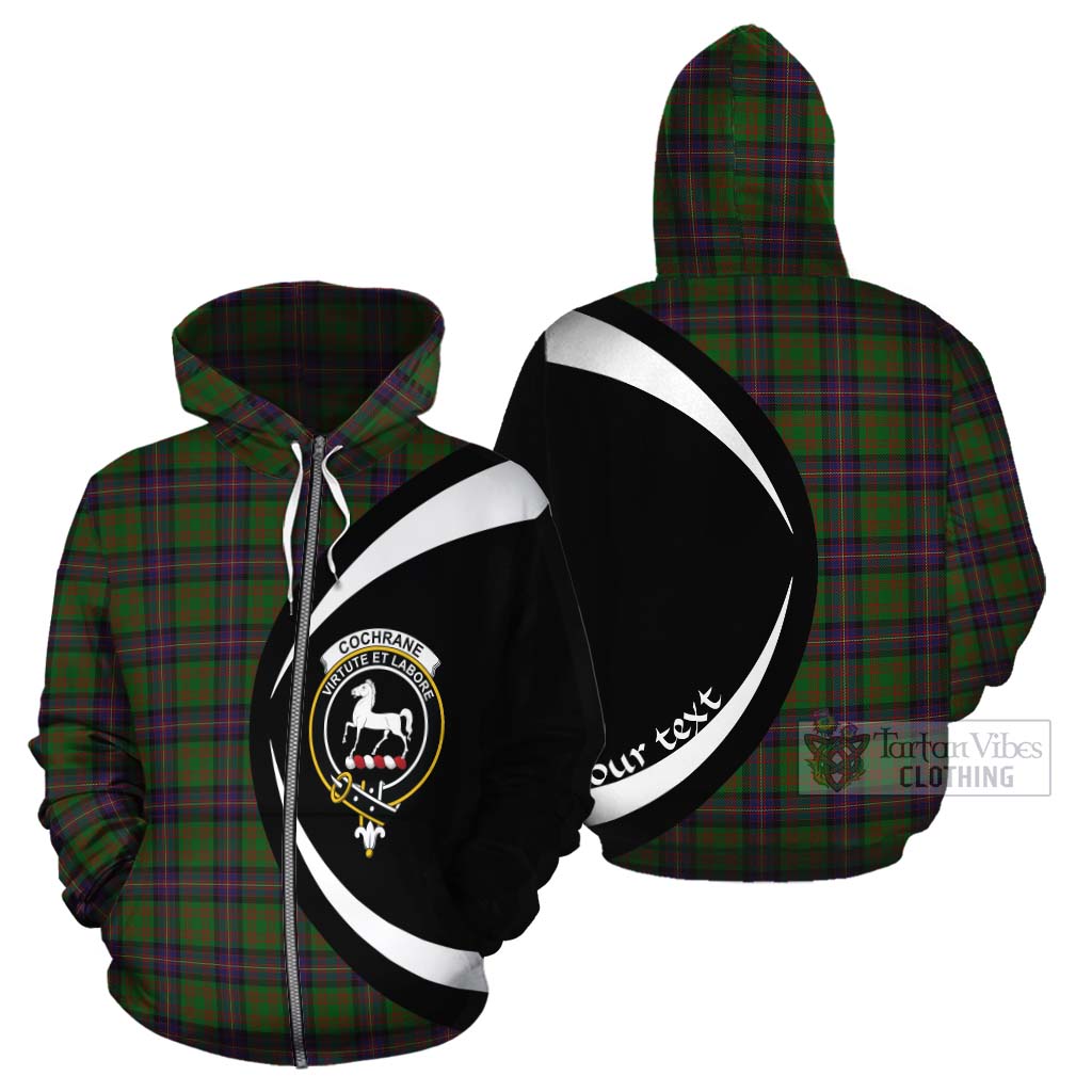 Tartan Vibes Clothing Cochrane Tartan Cotton Hoodie with Family Crest Circle Style