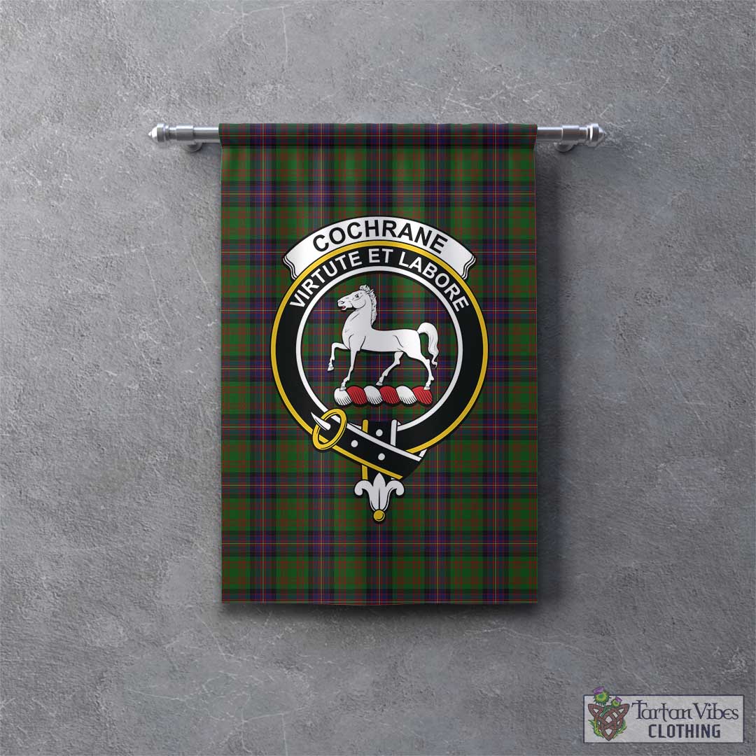 Tartan Vibes Clothing Cochrane Tartan Gonfalon, Tartan Banner with Family Crest