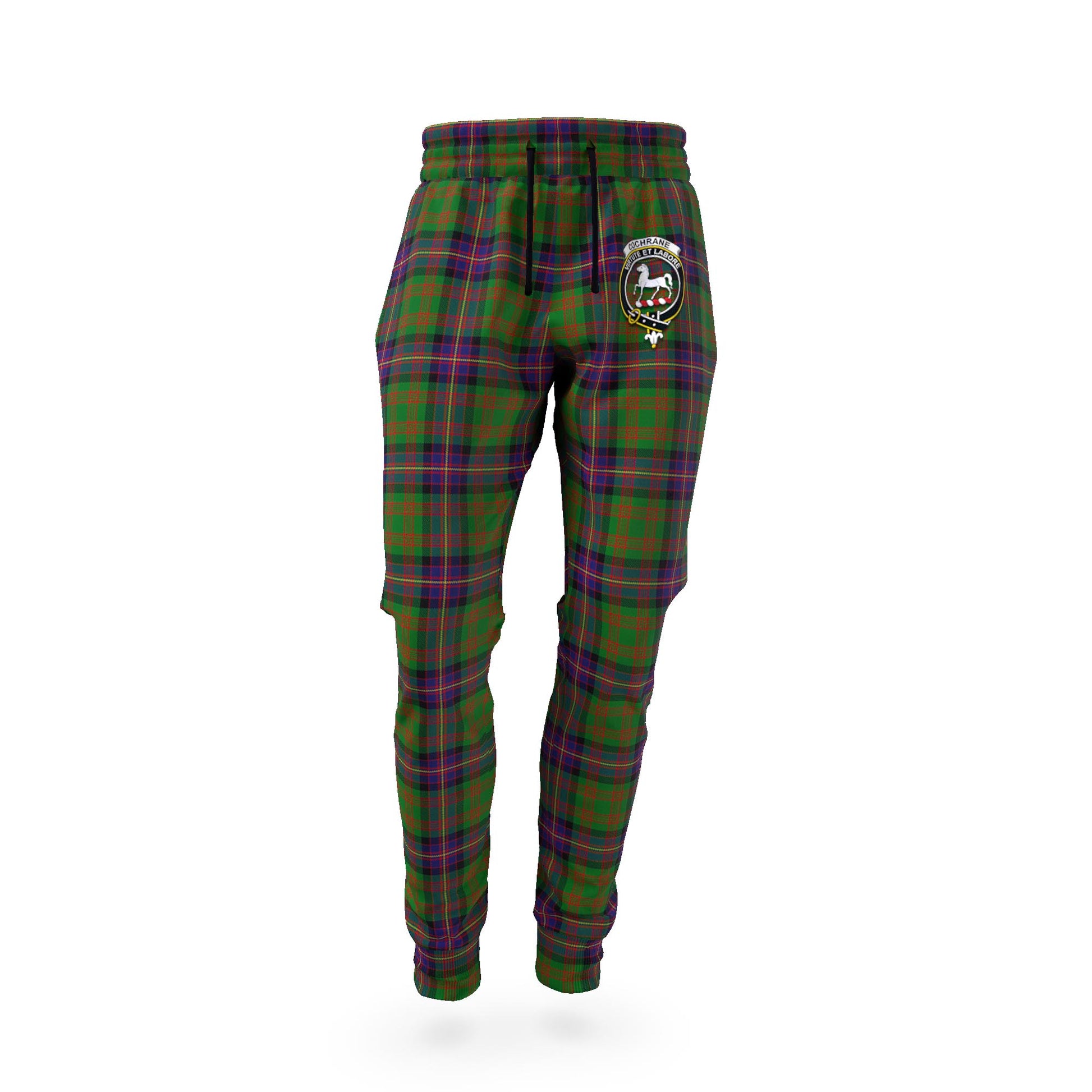 Cochrane Tartan Joggers Pants with Family Crest - Tartan Vibes Clothing