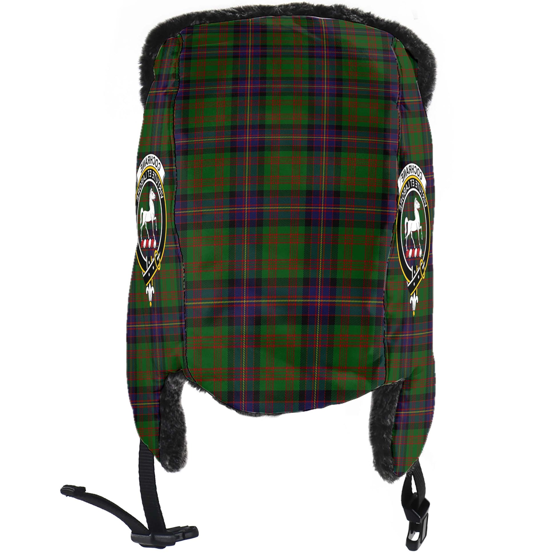 Cochrane Tartan Winter Trapper Hat with Family Crest - Tartanvibesclothing