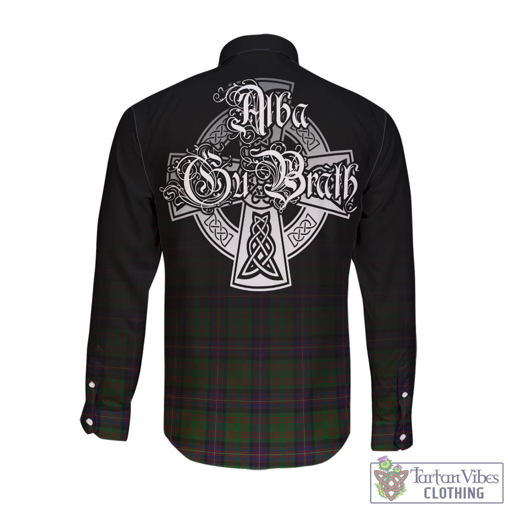 Tartan Vibes Clothing Cochrane Tartan Long Sleeve Button Up Featuring Alba Gu Brath Family Crest Celtic Inspired