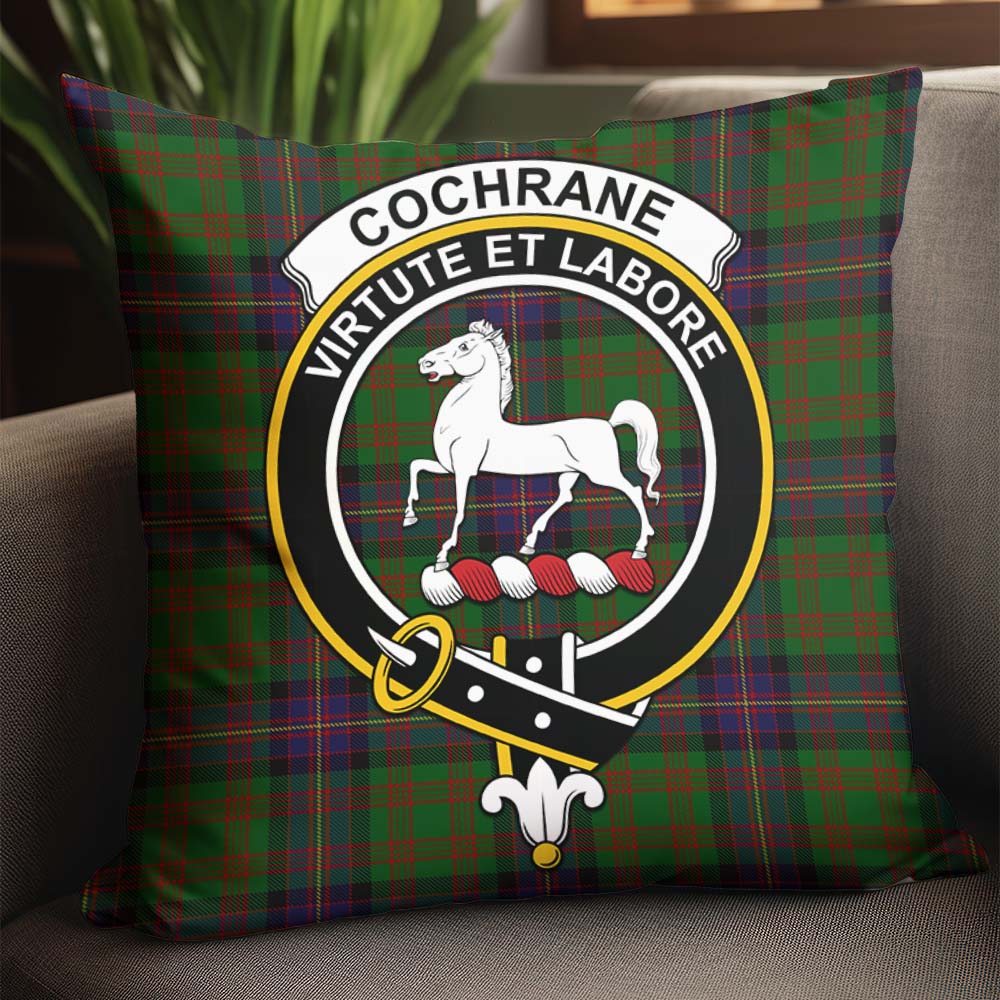 Cochrane Tartan Pillow Cover with Family Crest - Tartanvibesclothing