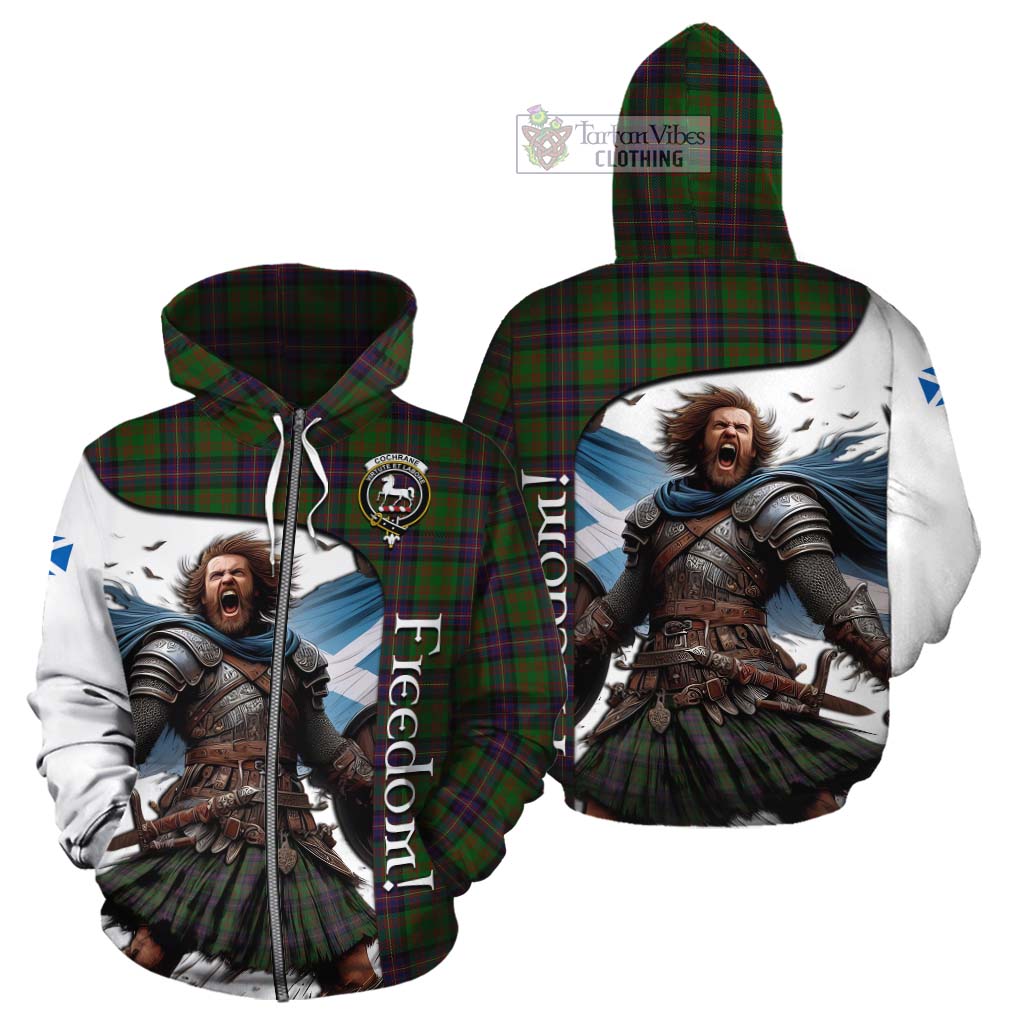 Tartan Vibes Clothing Cochrane Crest Tartan Cotton Hoodie Inspired by the Freedom of Scottish Warrior