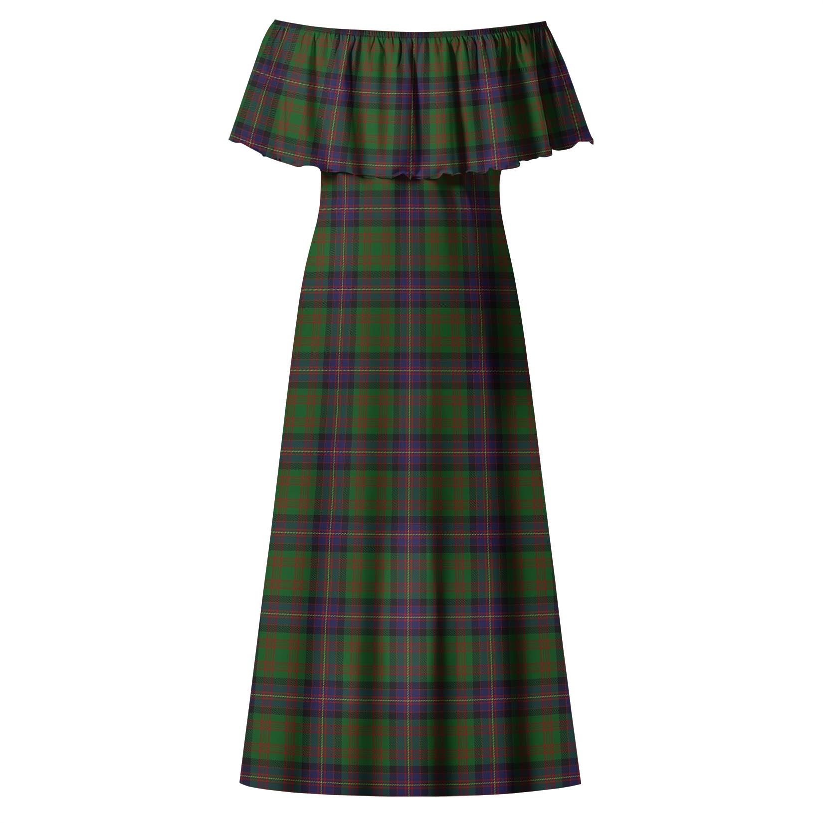 Cochrane Tartan Off Shoulder Long Dress - Tartanvibesclothing