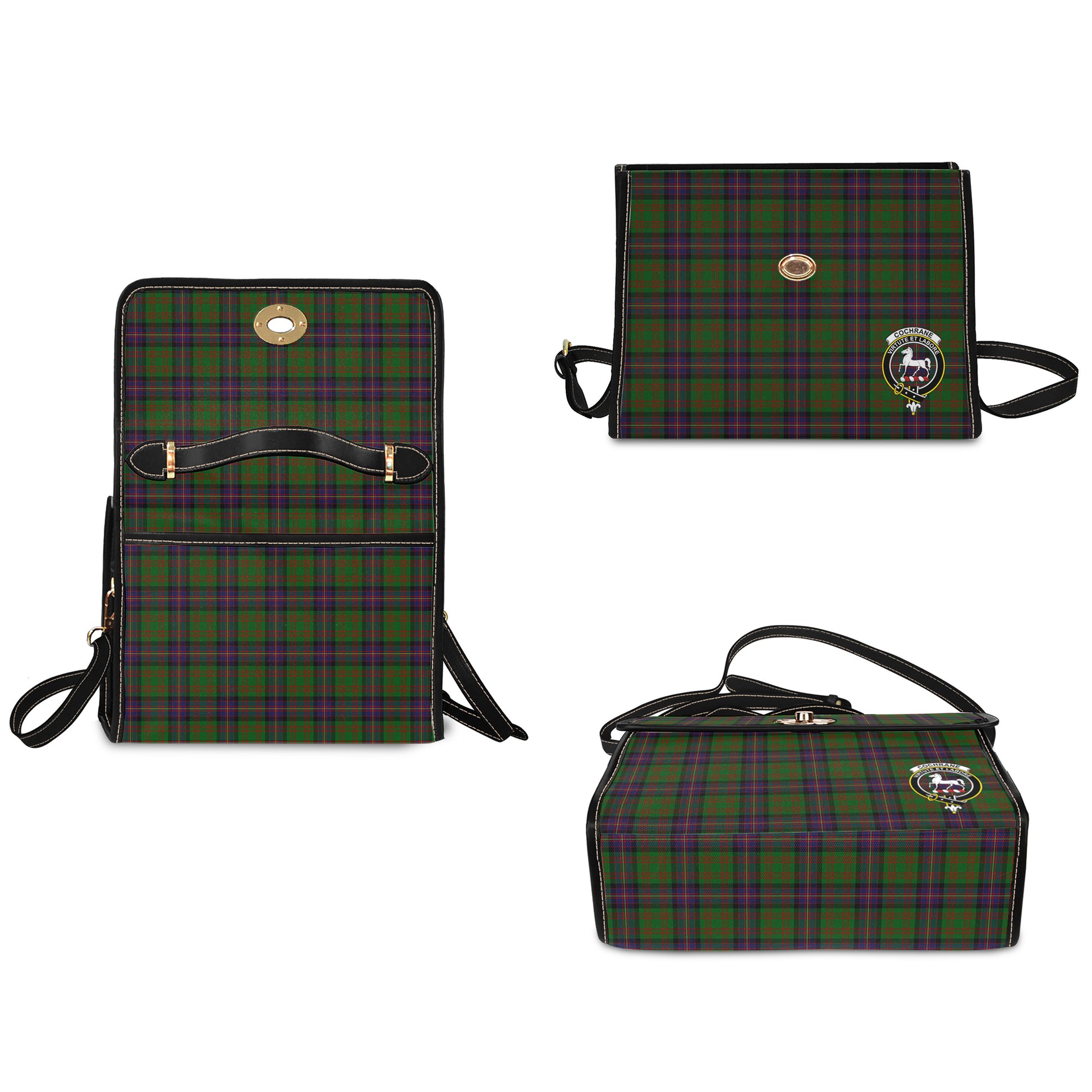 cochrane-tartan-leather-strap-waterproof-canvas-bag-with-family-crest