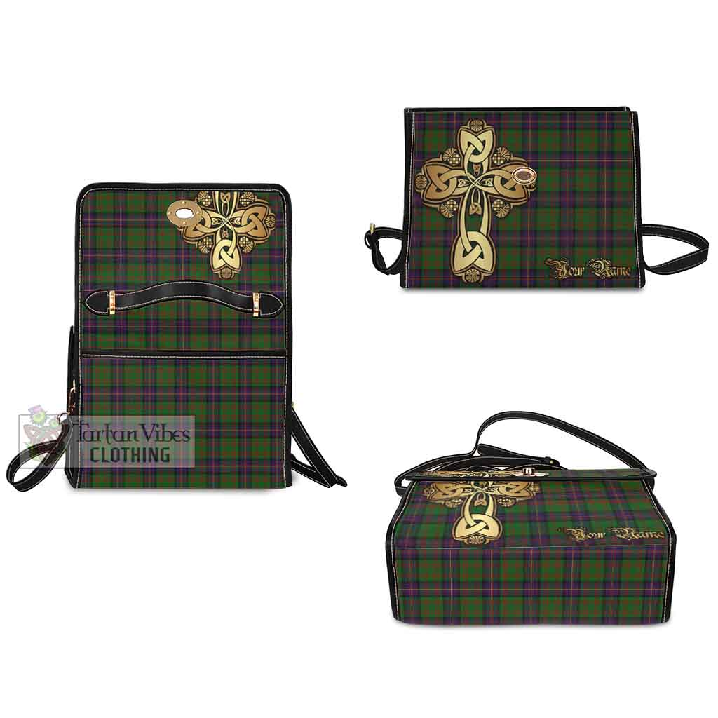 Tartan Vibes Clothing Cochrane Tartan Waterproof Canvas Bag Golden Thistle Celtic Cross Style