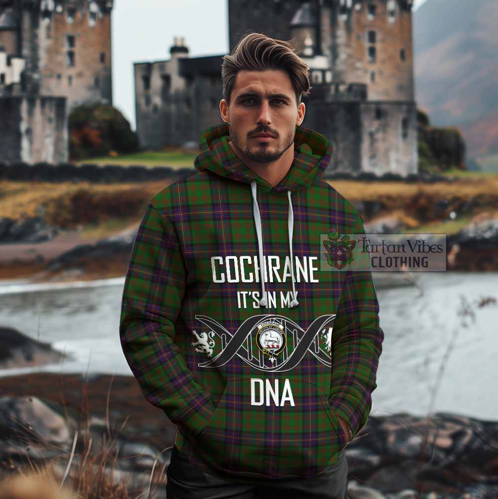 Tartan Vibes Clothing Cochrane Tartan Cotton Hoodie with Family Crest DNA In Me Style