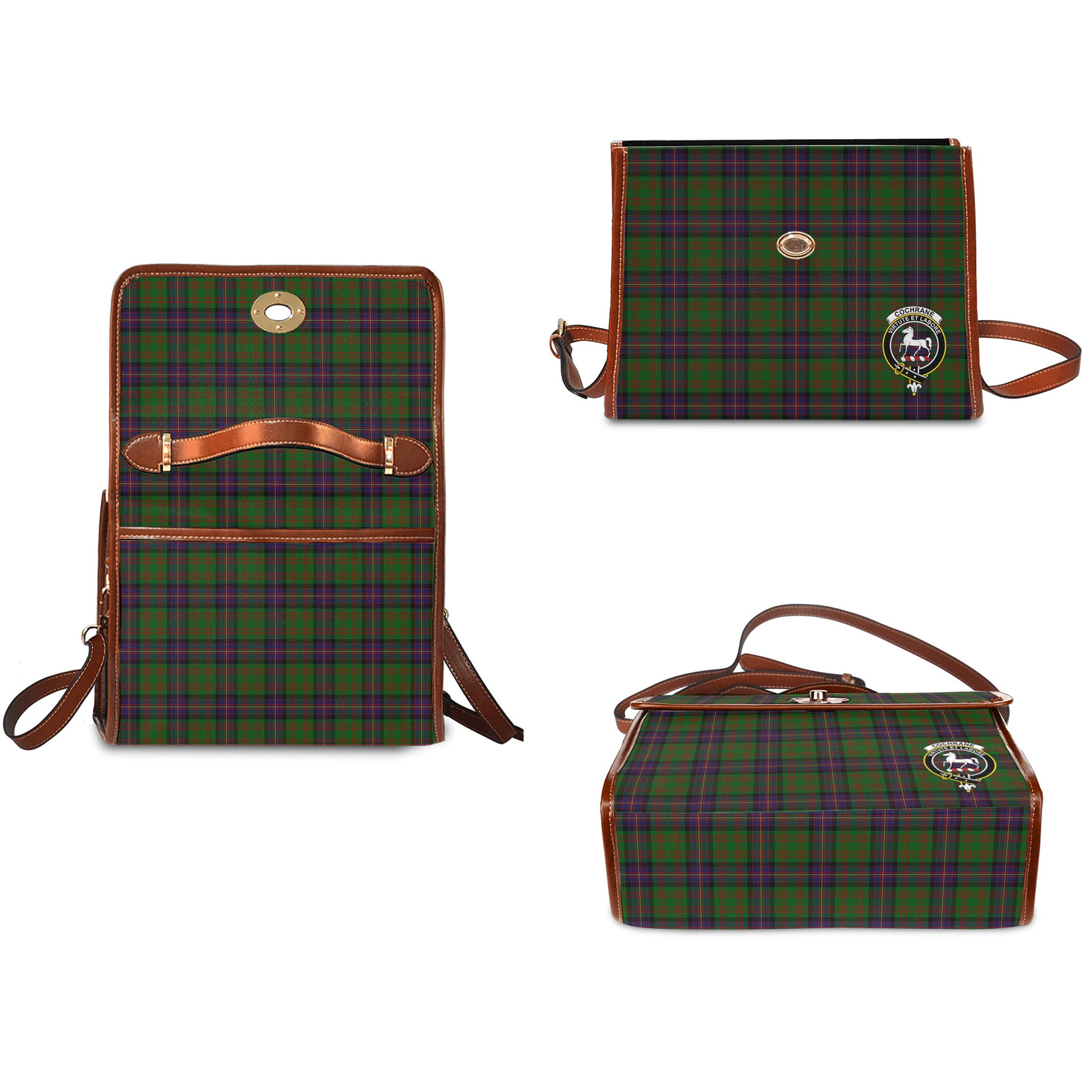 cochrane-tartan-leather-strap-waterproof-canvas-bag-with-family-crest