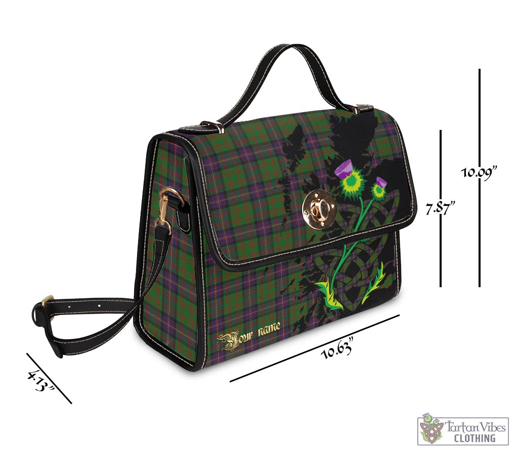 Tartan Vibes Clothing Cochrane Tartan Waterproof Canvas Bag with Scotland Map and Thistle Celtic Accents