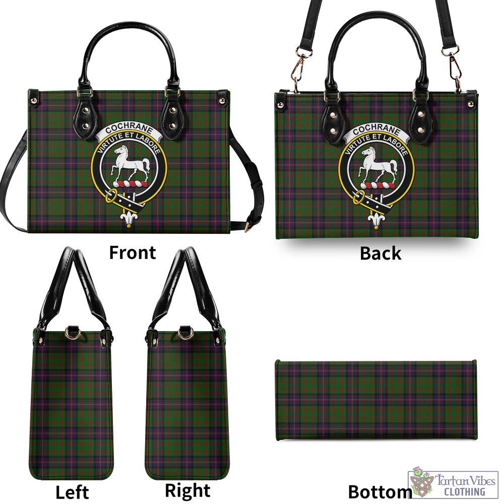 Tartan Vibes Clothing Cochrane Tartan Luxury Leather Handbags with Family Crest